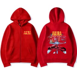 Japanese Movie Anime Akira Shotaro Kaneda Zipper Hoodie Men Women Clothing Oversized Streetwear Male Vintage Zip Up Jacket Coat