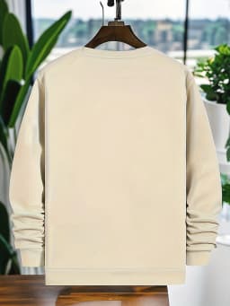Men's Autumn and Winter Fashionable Casual Loose Poker Card A Print Fleece Pullover Long Sleeved Round Neck Sweatshirt