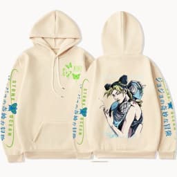 Anime JoJo Bizarre Adventure Stone Ocean Hoodie Jolyne Cujoh Print Hooded Men Women Hoodies Harajuku Streetwear Male Sweatshirt