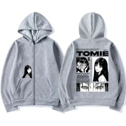 Anime Tomie Junji Ito Zipper Hoodie Men Women Fleece Manga Cosplay Zip Up Jacket Unisex Horror Gothic Harajuku Zip Up Sweatshirt