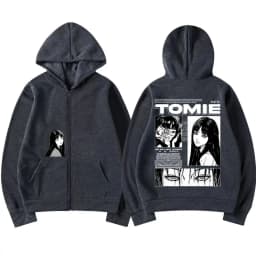 Anime Tomie Junji Ito Zipper Hoodie Men Women Fleece Manga Cosplay Zip Up Jacket Unisex Horror Gothic Harajuku Zip Up Sweatshirt