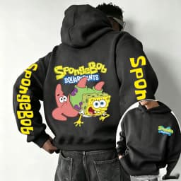 Patrick Star and SpongeBob SquarePants Cartoon Anime 2026 Spring and Autumn Men's and Women's Fashion Sports Hoodies