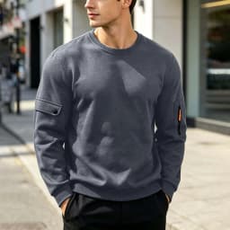 Men's Hoodies Without Hoods Thin Fleece Stylish Simple Basic Solid Color Pullover Mens Casual Sweatshirt Long Sleeve