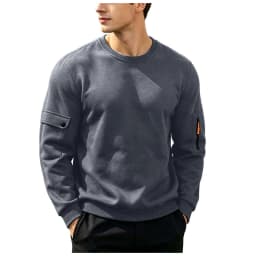 Men's Hoodies Without Hoods Thin Fleece Stylish Simple Basic Solid Color Pullover Mens Casual Sweatshirt Long Sleeve