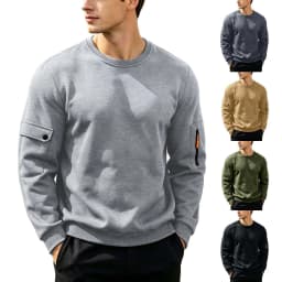 Men's Hoodies Without Hoods Thin Fleece Stylish Simple Basic Solid Color Pullover Mens Casual Sweatshirt Long Sleeve