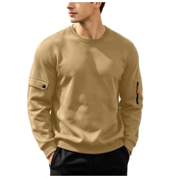 Men's Hoodies Without Hoods Thin Fleece Stylish Simple Basic Solid Color Pullover Mens Casual Sweatshirt Long Sleeve
