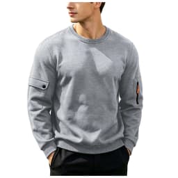 Men's Hoodies Without Hoods Thin Fleece Stylish Simple Basic Solid Color Pullover Mens Casual Sweatshirt Long Sleeve