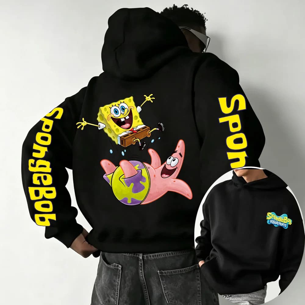 SpongeBob SquarePants Cartoon Anime 2026 New Spring and Autumn Men's and Women's Fashion Hooded Sports Hoodie