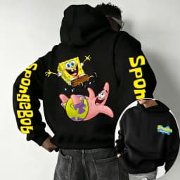 SpongeBob SquarePants Cartoon Anime 2026 New Spring and Autumn Men's and Women's Fashion Hooded Sports Hoodie