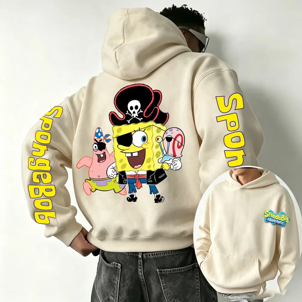 SpongeBob SquarePants and Patrick Star COS Pirate Cartoon Anime 2026 New Spring and Autumn Men's and Women's Fashion Hoodies
