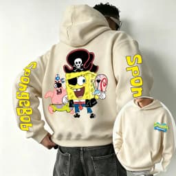 SpongeBob SquarePants and Patrick Star COS Pirate Cartoon Anime 2026 New Spring and Autumn Men's and Women's Fashion Hoodies