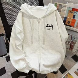 American Style Zipper Sweater Hoodie Men's Spring Autumn Loose Casual Sportswear Fashion Brand Outerwear Sweatshirt