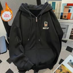 American Style Zipper Sweater Hoodie Men's Spring Autumn Loose Casual Sportswear Fashion Brand Outerwear Sweatshirt