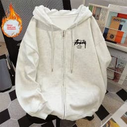 American Style Zipper Sweater Hoodie Men's Spring Autumn Loose Casual Sportswear Fashion Brand Outerwear Sweatshirt
