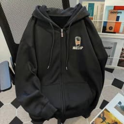 American Style Zipper Sweater Hoodie Men's Spring Autumn Loose Casual Sportswear Fashion Brand Outerwear Sweatshirt