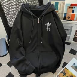 American Style Zipper Sweater Hoodie Men's Spring Autumn Loose Casual Sportswear Fashion Brand Outerwear Sweatshirt