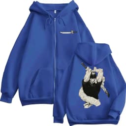 Japan Anime Jujutsu Kaisen Fushiguro Toji Zipper Hoodies Men Women Vintage Manga Hoody Tracksuit Fleece Loose Coats Streetwear