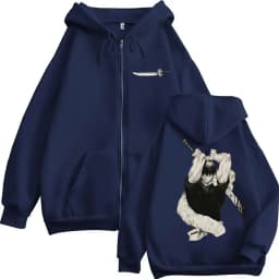 Japan Anime Jujutsu Kaisen Fushiguro Toji Zipper Hoodies Men Women Vintage Manga Hoody Tracksuit Fleece Loose Coats Streetwear