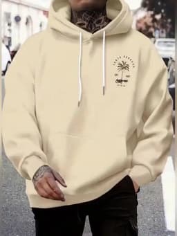 Men's Autumn and Winter Casual Fashion Loose ORIGINALS Letter Printed Long Sleeved Hooded Sweatshirt Warm Pullover