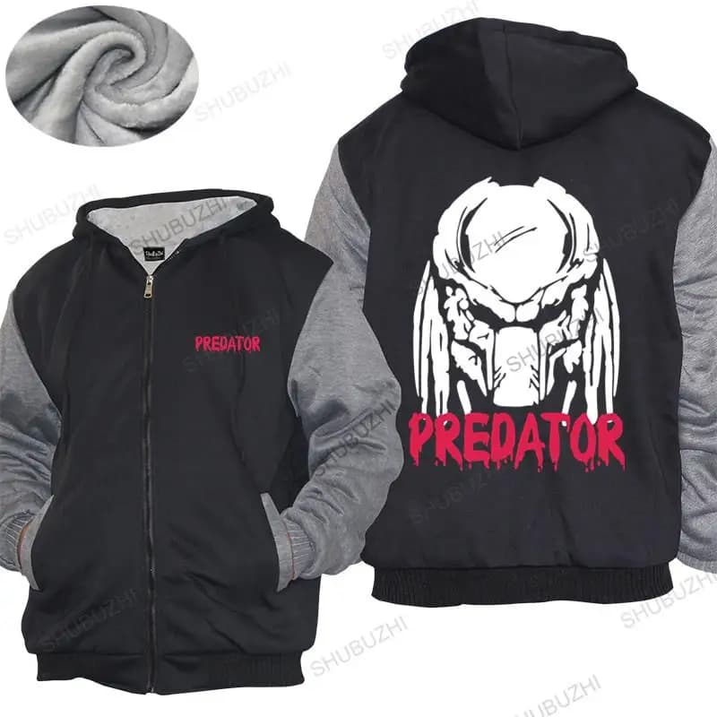 Homme hoodies winter men thick hoody Predator Alien hoodies Classic Retro Movie Film brand Fleece hoody unisex jacket