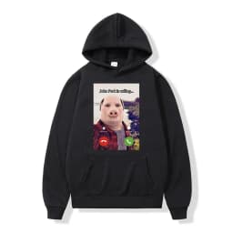 John Pork Is Calling Answer Call Phone Hoodie Humor Funny Pig Meme Graphic Hoodies Fashion Long Sleeve Loose Man Sweatshirt