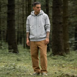 500GSM Heavyweight Terry Zip Up Hoodie for Men Solid Color Loose Oversized Casual Trendy Comfort Layering Full Zip Sweatshirt