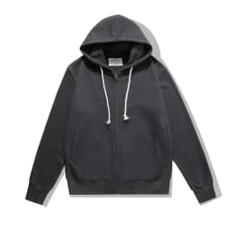 500GSM Heavyweight Terry Zip Up Hoodie for Men Solid Color Loose Oversized Casual Trendy Comfort Layering Full Zip Sweatshirt