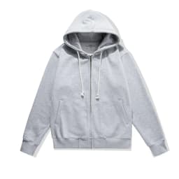500GSM Heavyweight Terry Zip Up Hoodie for Men Solid Color Loose Oversized Casual Trendy Comfort Layering Full Zip Sweatshirt