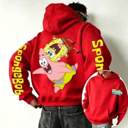 SpongeBob SquarePants and Patrick Star Cartoon Anime 2026 Spring and Autumn Men's and Women's Fashion Sports Hoodies