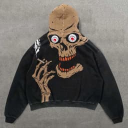Retro 3D Skull Print Hoodie Sweatshirt Unisex Fashion Outerwear Long Sleeve Polyester Fabric Sport Youthful Vitality Style
