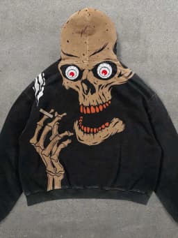 Retro 3D Skull Print Hoodie Sweatshirt Unisex Fashion Outerwear Long Sleeve Polyester Fabric Sport Youthful Vitality Style