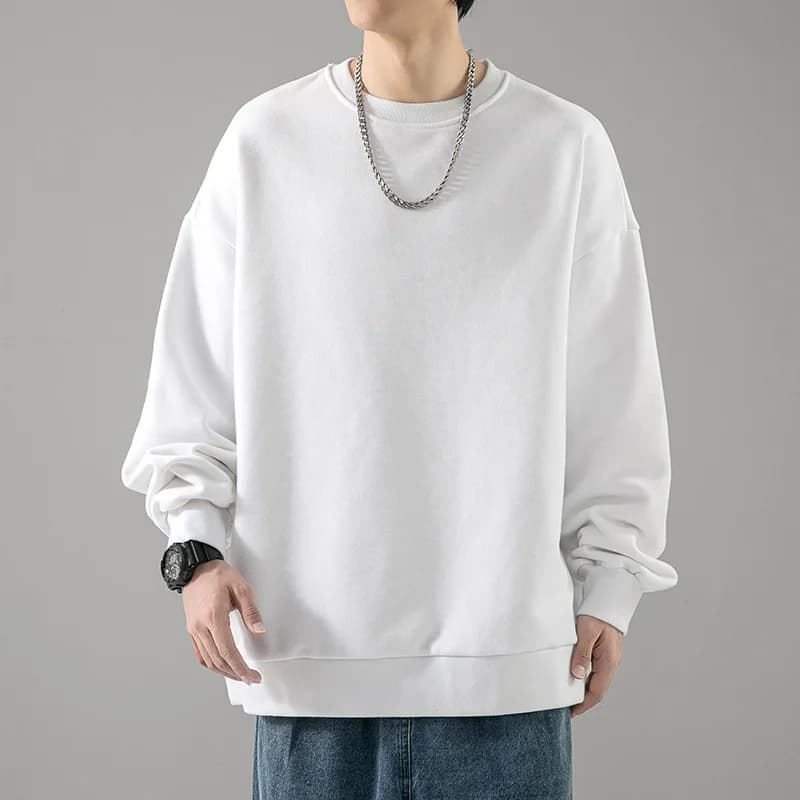 Spring Autumn O Neck Sweatshirts Men Solid Streetwear Y2K Pullover Hoodies Male Fashion Hip Hop Vintage Hoodie Mens Clothing