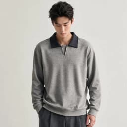 Men Splice Collar Loose Casual Pullover Sweatshirts Autumn Winter Streetwear Vintage Fashion Hoodies Sweatshirts Coat Tops