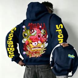 SpongeBob SquarePants and Patrick Star Cartoon Anime 2026 Spring and Autumn Men's and Women's Fashion Sports Hoodies