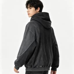 American Streetwear Deconstructed Panel Spliced Hoodie Unisex Washed Distressed Vintage Loose Oversized Sweatshirt