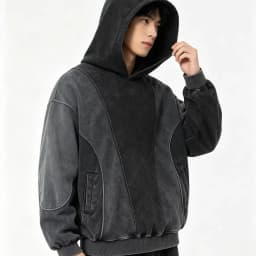 American Streetwear Deconstructed Panel Spliced Hoodie Unisex Washed Distressed Vintage Loose Oversized Sweatshirt