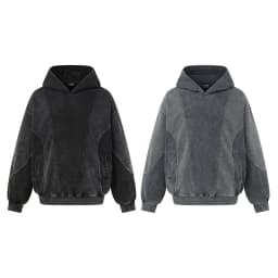 American Streetwear Deconstructed Panel Spliced Hoodie Unisex Washed Distressed Vintage Loose Oversized Sweatshirt