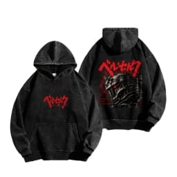 Guts Graphic Clothing Berserk Anime Hooded Men Women Vintage Washed Hoodies Oversized Cotton Sweatshirt Male Casual Streetwear