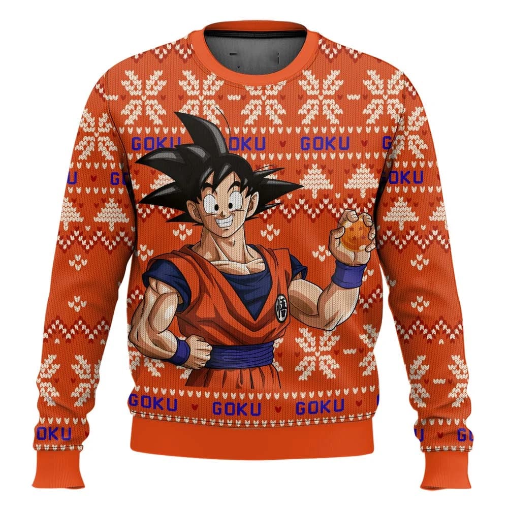 Dragon Ball Goku Japanese Manga Cartoon 2026 New Christmas Carnival for Men and Women Couples Christmas Gift Fashion Round Neck