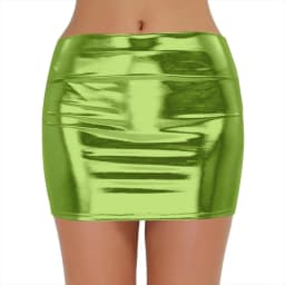 Sexy PU Leather Short Skirts for Women Club Prom Performance Solid High Waist Mini Skirt Gold Red Shine Bright Fladas Mujer