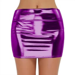 Sexy PU Leather Short Skirts for Women Club Prom Performance Solid High Waist Mini Skirt Gold Red Shine Bright Fladas Mujer