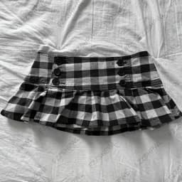 Y2K Skirt Subculture Harajuku Grid print Spicy Girls Mini Skirt Goth Streetwear Button A-line skirt Punk Retro Half length skirt
