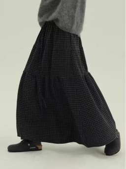 Vintage Korean Plaid Skirt Casual Anti-Aging Cake Style Half-length Skirt Artistic Loose Fit Elastic Waist Design