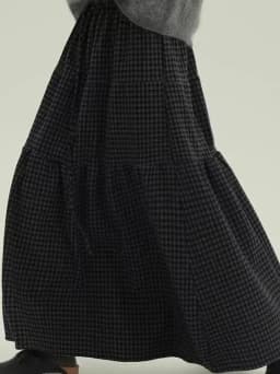 Vintage Korean Plaid Skirt Casual Anti-Aging Cake Style Half-length Skirt Artistic Loose Fit Elastic Waist Design