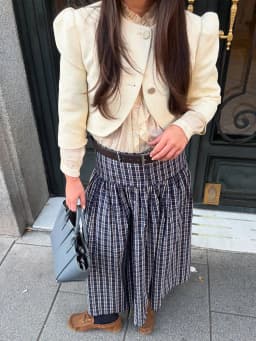 HH Woman Fashion Street Style Skirt Women Fashion Belted Plaid Midi Skirt Zipper Casual Long Skirt High Waist Chic Pleated Skirt