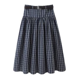 HH Woman Fashion Street Style Skirt Women Fashion Belted Plaid Midi Skirt Zipper Casual Long Skirt High Waist Chic Pleated Skirt