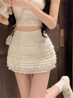 Korean Style High Waist Lace Short Skirt Women's Sweet Spicy Girl Cake Half Body Skirt Breathable Skin-Friendly Casual Leisure