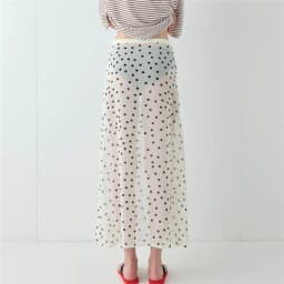 Women Summer Midi Skirts Elegant Polka Dots Print Sheer See Through Long Skirt for Beach Vacation Club Y2K Streetwear