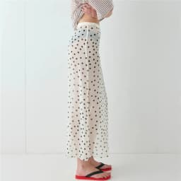 Women Summer Midi Skirts Elegant Polka Dots Print Sheer See Through Long Skirt for Beach Vacation Club Y2K Streetwear