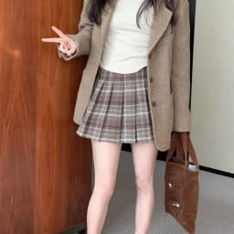 Preppy Style Plaid Pleated Skirt Women Fall Winter High Waist Woolen Mini Skirt Japanese School Uniforms Kawaii Y2K Jk Skirts